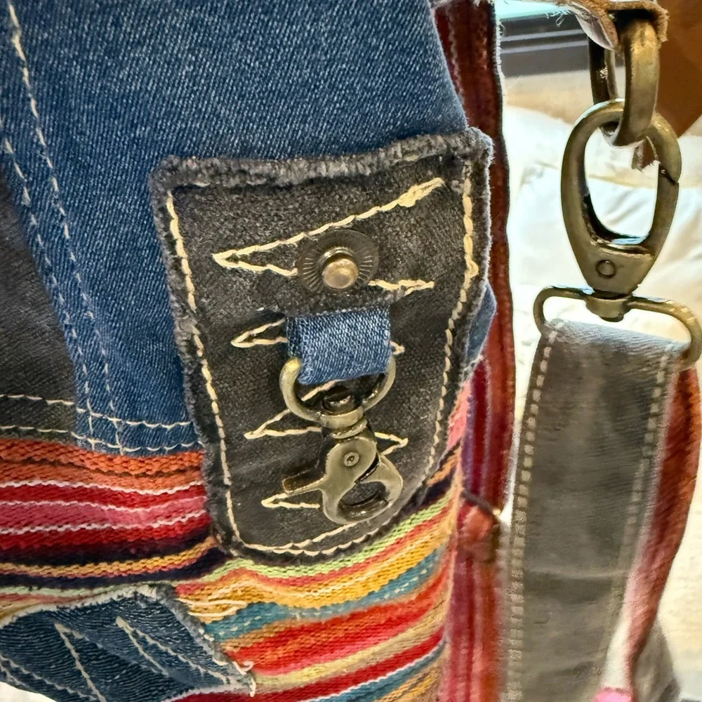 Boho Patchwork Crossbody Tote in Multicolor